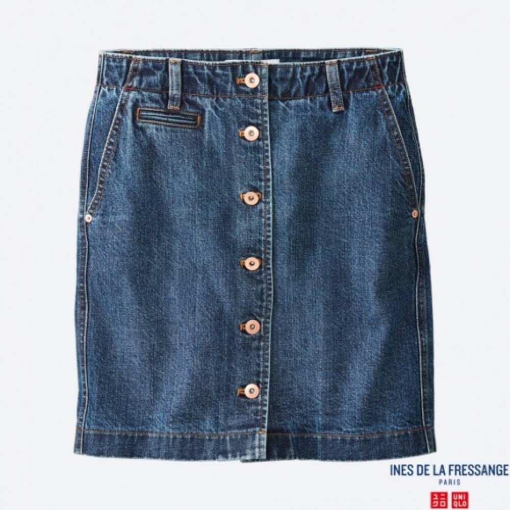 Uniqlo Denim Skirt with buttons